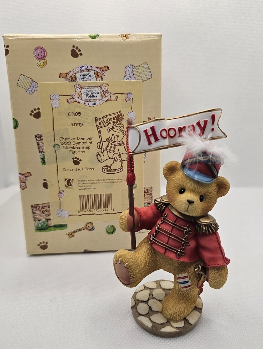 New 1999 Cherished Teddies  Lanny Charter Member 4.5" Figurine bear SOLDIER